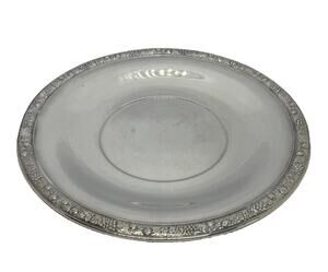 Mid 20th Century Lunt 10 3/4” Round Silver Plated Tray Grape Fruit Edge Design
